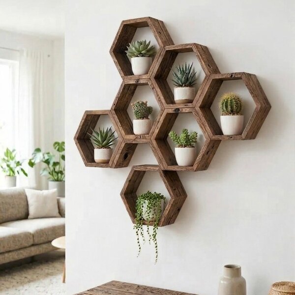 Hanah Home Decorative Wooden Wall Shelf Wooden Raf309