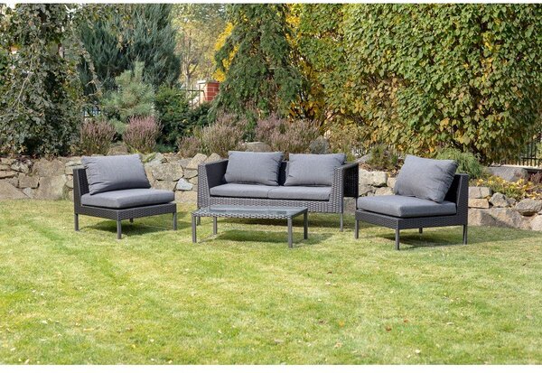 Diamond szürke mesterséges rattan kerti bútorszett - Bonami Essentials