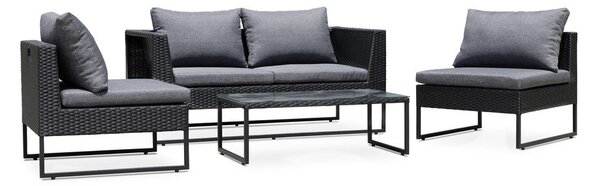 Diamond szürke mesterséges rattan kerti bútorszett - Bonami Essentials