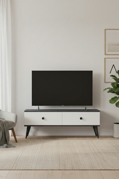 Hanah Home TV állvány antracit-fehér Mona 120 - Antracit, fehér