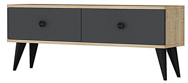 Hanah Home TV Stand Sapphire Oak Anthracite Mona 120 - Sapphire Oak, Anthracite