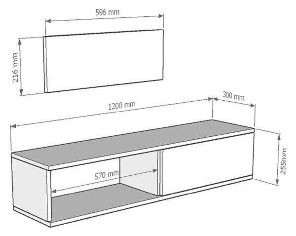 Hanah Home TV Stand White Gold Zuzu 120 - White, Gold