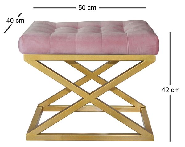 Atelier Del Sofa Puff Gold Pink Capraz - Arany, Rózsaszín