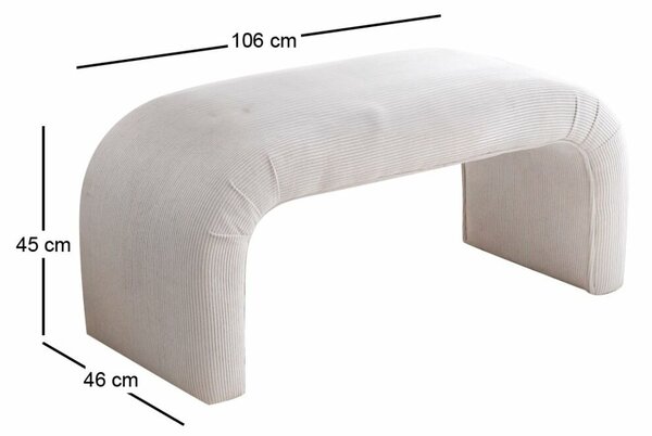 Atelier Del Sofa Puff White Nu Bench Fitilli - fehér