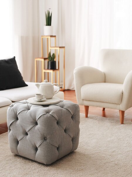 Atelier Del Sofa Puff szürke Kup Chester - szürke