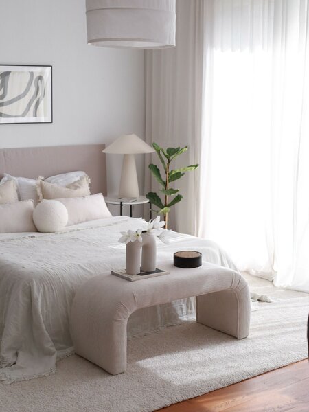Atelier Del Sofa Puff White Nu Bench Fitilli - fehér