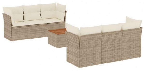 VidaXL Polyrattan Kerti Ülőgarnitúra - 7 részes, Bézs