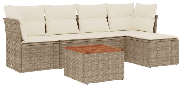 VidaXL Polyrattan Kerti Ülőgarnitúra - 6 részes - Bézs
