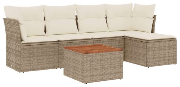 VidaXL Polyrattan Kerti Ülőgarnitúra - 6 részes - Bézs