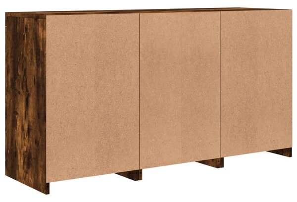 Füstös tölgy színű tálalószekrény LED-ekkel 123 x 37 x 67 cm