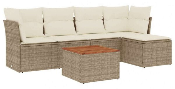 VidaXL Polyrattan Kerti Ülőgarnitúra - 6 részes - Bézs