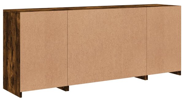 Füstös tölgy színű tálalószekrény LED-ekkel 163 x 37 x 67 cm