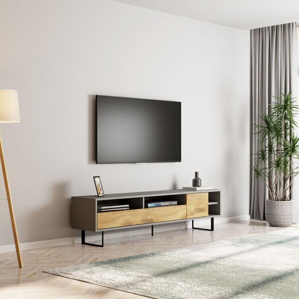 Hanah Home TV Stand Grey Oak Luga - Grey, Oak