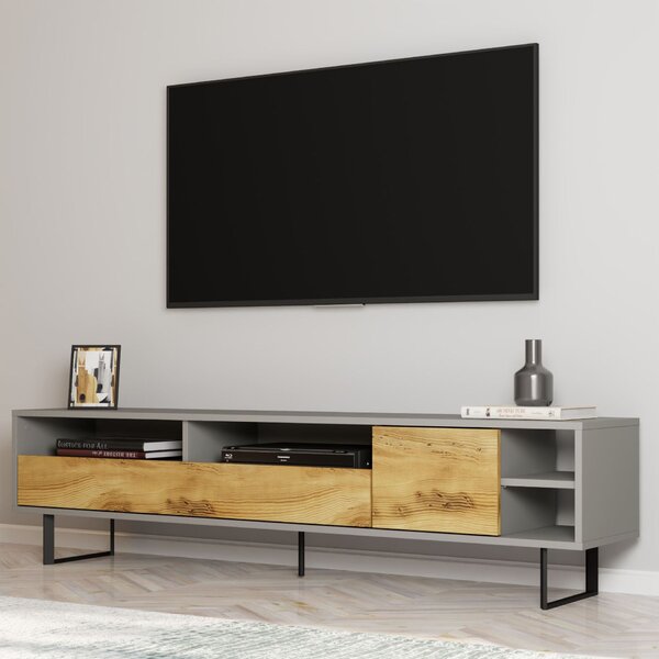 Hanah Home TV Stand Grey Oak Luga - Grey, Oak