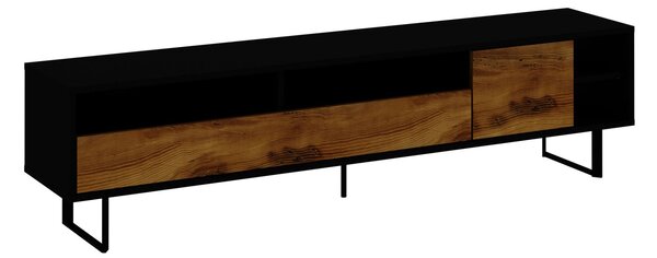 Hanah Home TV állvány BlackOak Luga - Fekete, Tölgy