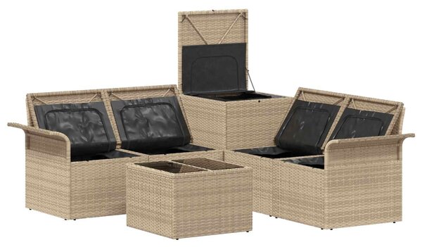 VidaXL Kanapé Szett 6 db 4-Ülőhelyek száma Beige és Világosszürke