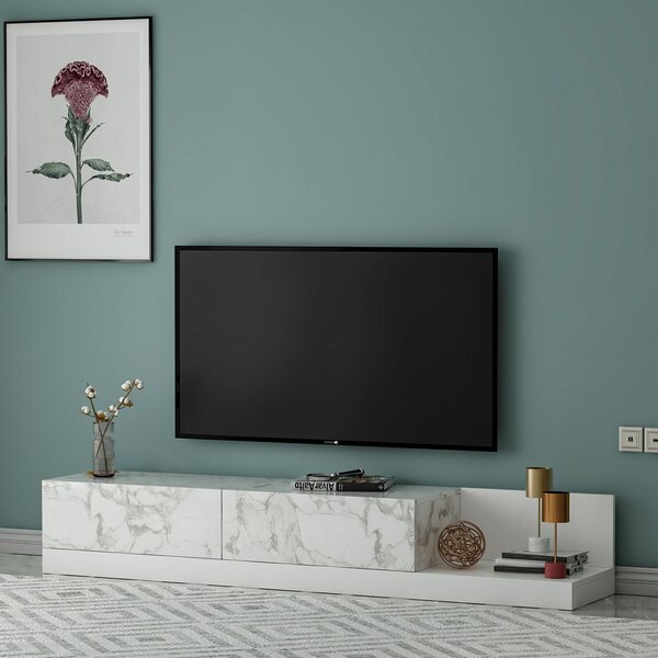 Hanah Home TV állvány Marmo Marble White Major - márvány hatású, fehér