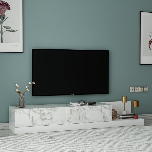 Hanah Home TV állvány Marmo Marble White Major - márvány hatású, fehér