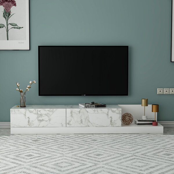 Hanah Home TV állvány Marmo Marble White Major - márvány hatású, fehér