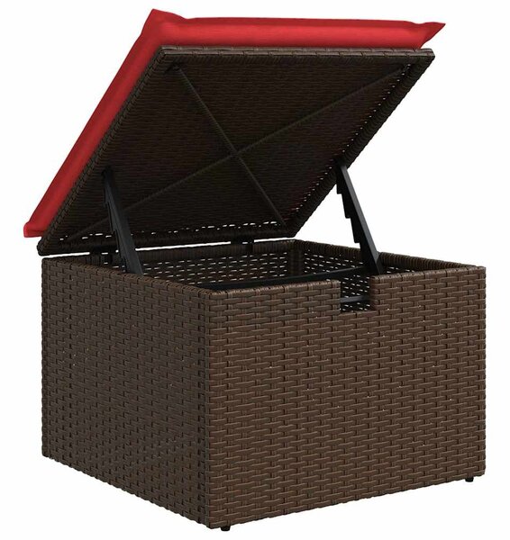 VidaXL 8 db barna polyrattan kerti kanapégarnitúra párnákkal