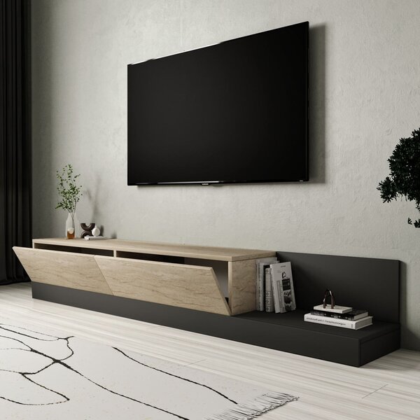 Hanah Home TV Stand Travertine Anthracite Major - Travertine, Anthracite