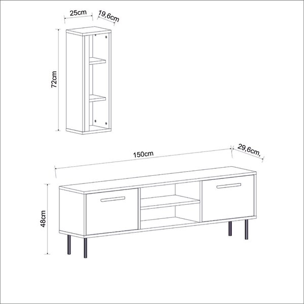 Hanah Home TV állvány Walnut Bien - dió