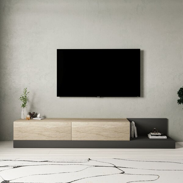 Hanah Home TV Stand Travertine Anthracite Major - Travertine, Anthracite