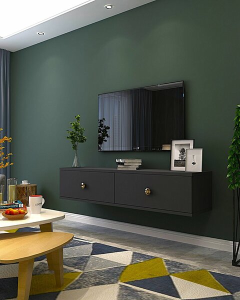 Hanah Home Zuzu 120 TV állvány - Antracit, Arany