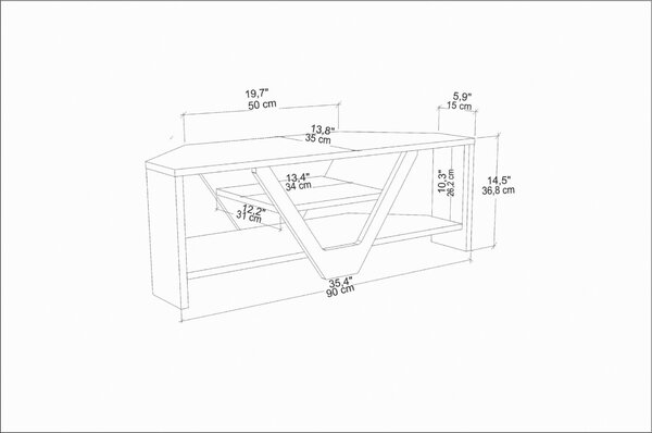 Hanah Home TV Stand Oud Black Karin - Oud, Black