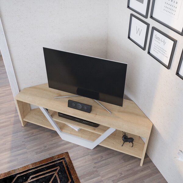 Hanah Home Sares TV állvány - Tölgy, Fehér