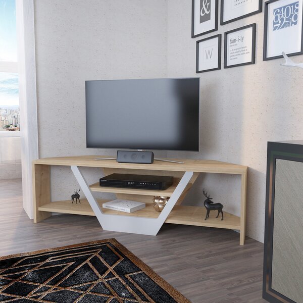 Hanah Home Sares TV állvány - Tölgy, Fehér