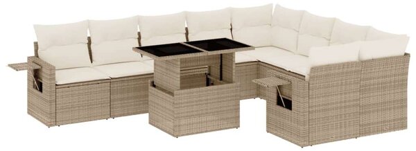 VidaXL Polyrattan Kerti Ülőgarnitúra - 10 részes - Bézs