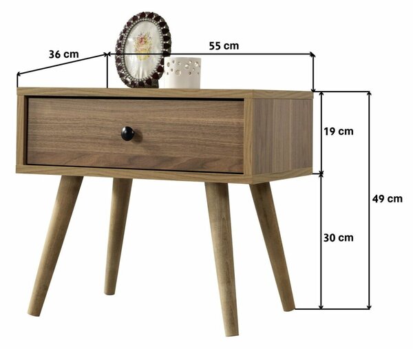 Hanah Home Nightstand Walnut Vita 5105