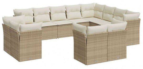 VidaXL Polyrattan Kerti Ülőgarnitúra - 12 részes - Bézs