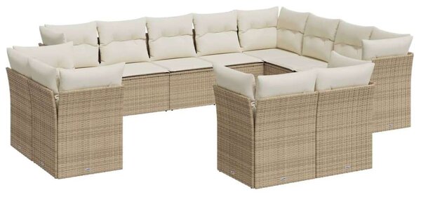 VidaXL Polyrattan Kerti Ülőgarnitúra - 12 részes - Bézs