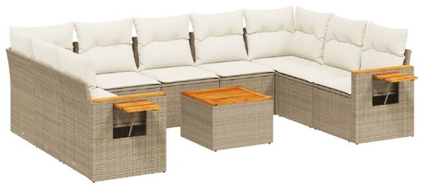 VidaXL Polyrattan Kerti Ülőgarnitúra - 10 részes - Bézs