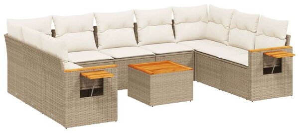 VidaXL Polyrattan Kerti Ülőgarnitúra - 10 részes - Bézs