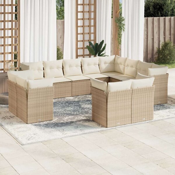 VidaXL Polyrattan Kerti Ülőgarnitúra - 12 részes - Bézs