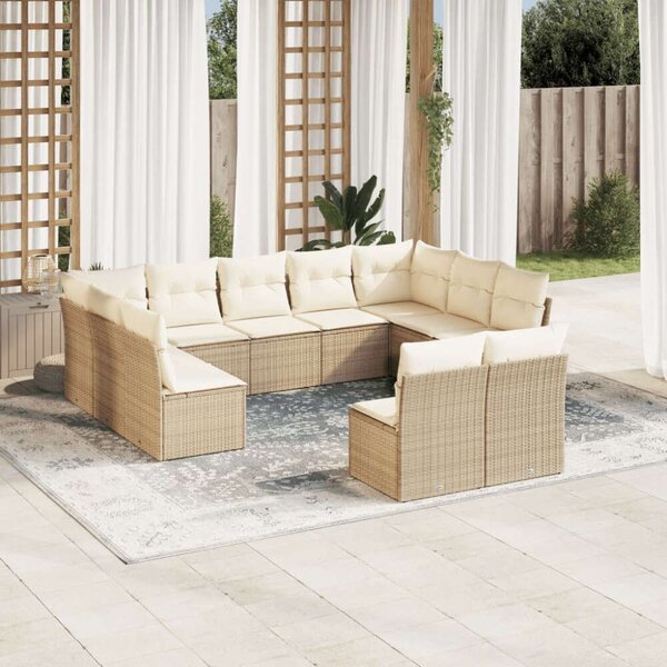VidaXL Polyrattan Kerti Ülőgarnitúra - 11 részes - Bézs