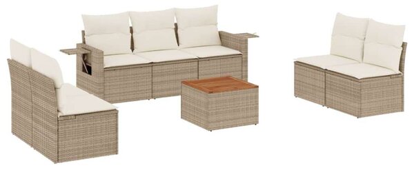 VidaXL Polyrattan Kerti Ülőgarnitúra - 8 részes - Bézs
