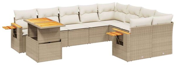 VidaXL Polyrattan Kerti Ülőgarnitúra - Bézs - 10 részes