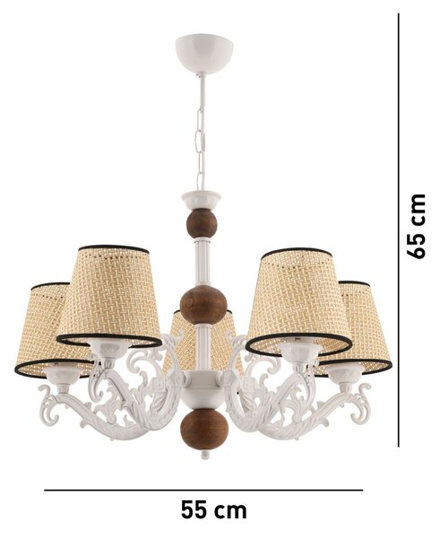 Opviq Csillár White Cream Fiona Coral Wood - Fehér, Krém
