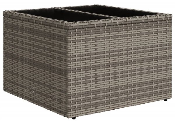 10 részes szürke polyrattan kerti ülőgarnitúra párnákkal