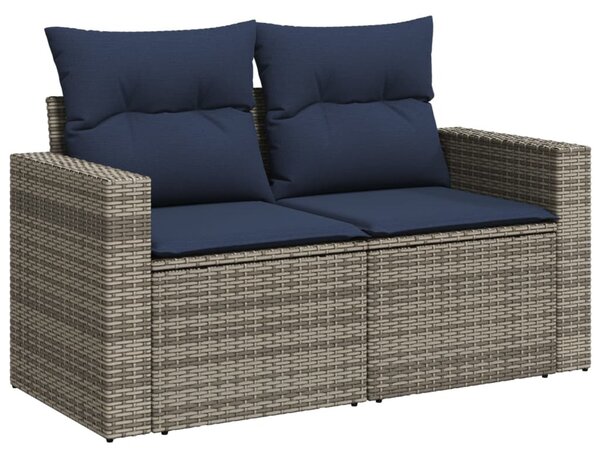 4 részes szürke polyrattan kerti ülőgarnitúra párnával