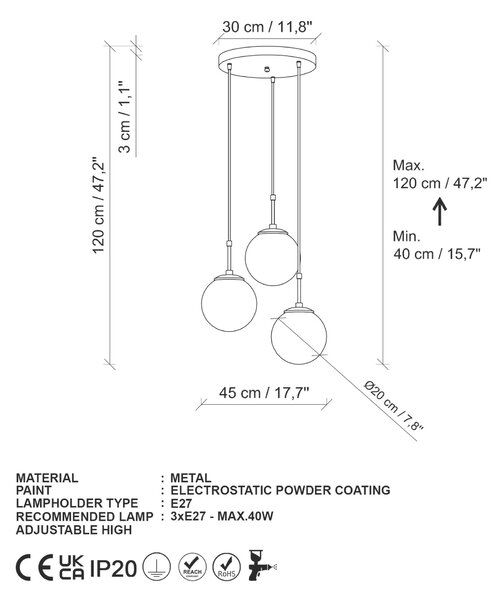 Opviq Csillár Fekete Orbital - 20-14046