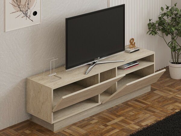 Hanah Home TV Stand Travertine Koza - Travertine