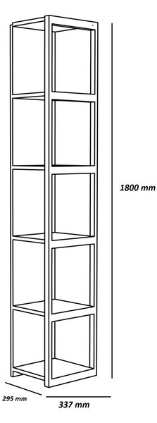 Hanah Home könyvespolc Oak White Texas - Fehér, Ud