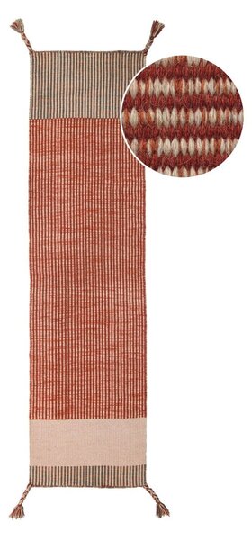 Anu narancssárga gyapjú futószőnyeg, 60 x 200 cm - Flair Rugs