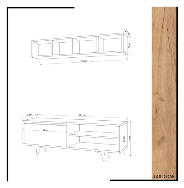 Hanah Home TV Unit Oak White Duku