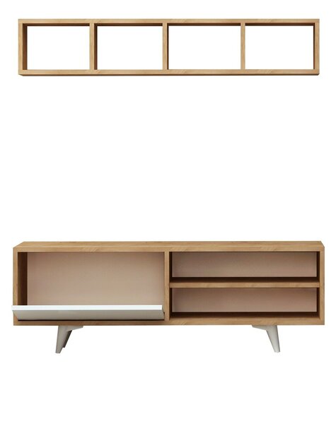 Hanah Home TV Unit Oak White Duku